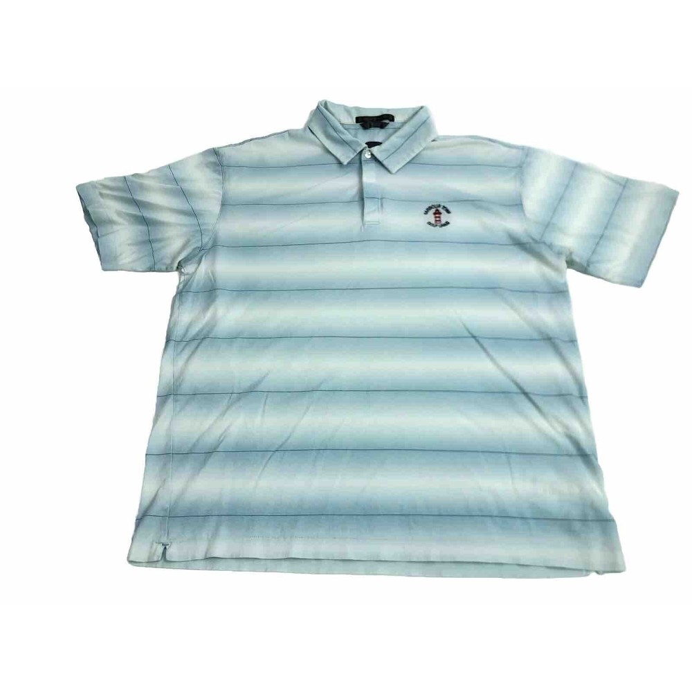 Vintage Nike Tiger Woods Polo White/Blue Short Sleeve Shirt Size Large Mens